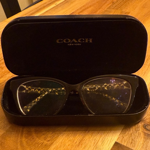 Coach Women's Black and Gold Patterned Glasses - Picture 1 of 4